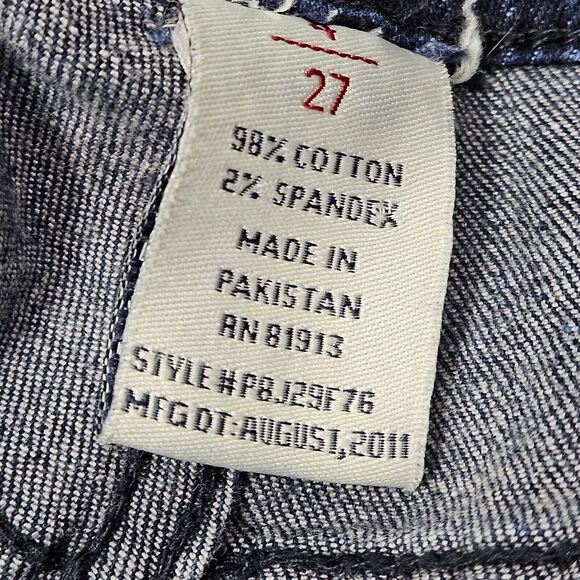 Paper Denim & Cloth Jeans Womens Size 27 Blue Flare Low Rise Pants Y2K Stretch - Picture 6 of 7